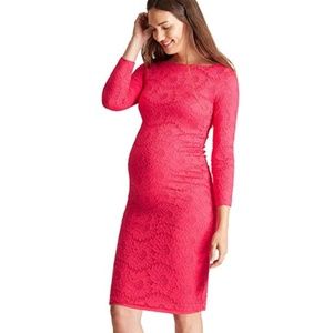 Ingrid & Isabel Women's Maternity Boatneck Lace Dr